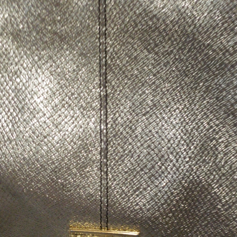 ZAC POSEN gold shine leather